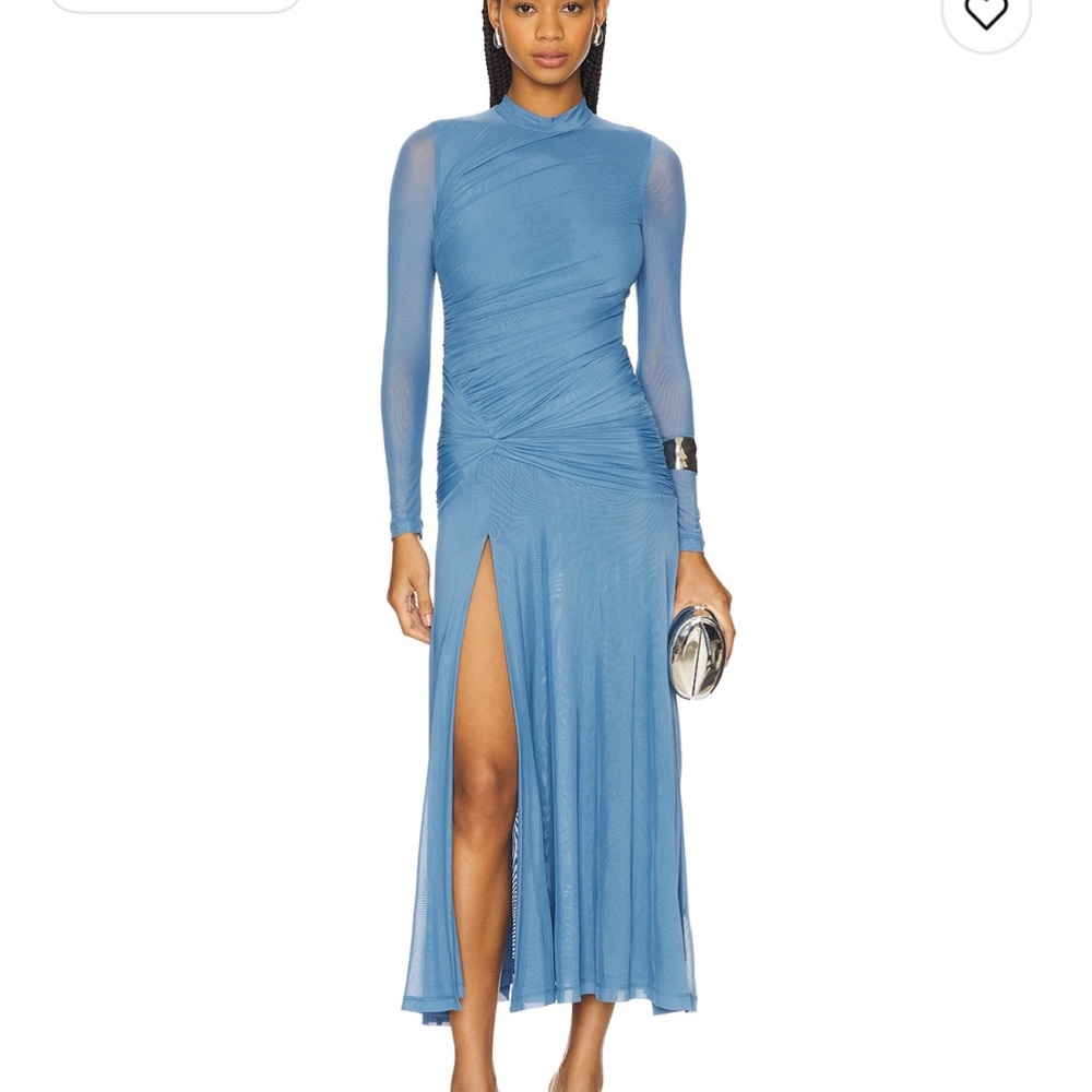 Bardot Blue LIYANA RUCHED MESH DRESS